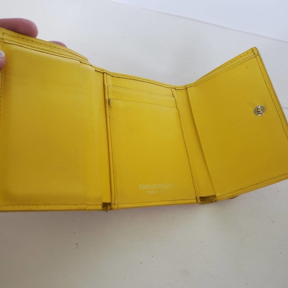 Emilio Pucci Mini Card Holder Bill Coin Colorful Wallet Small Compact Geometric - Picture 3 of 10